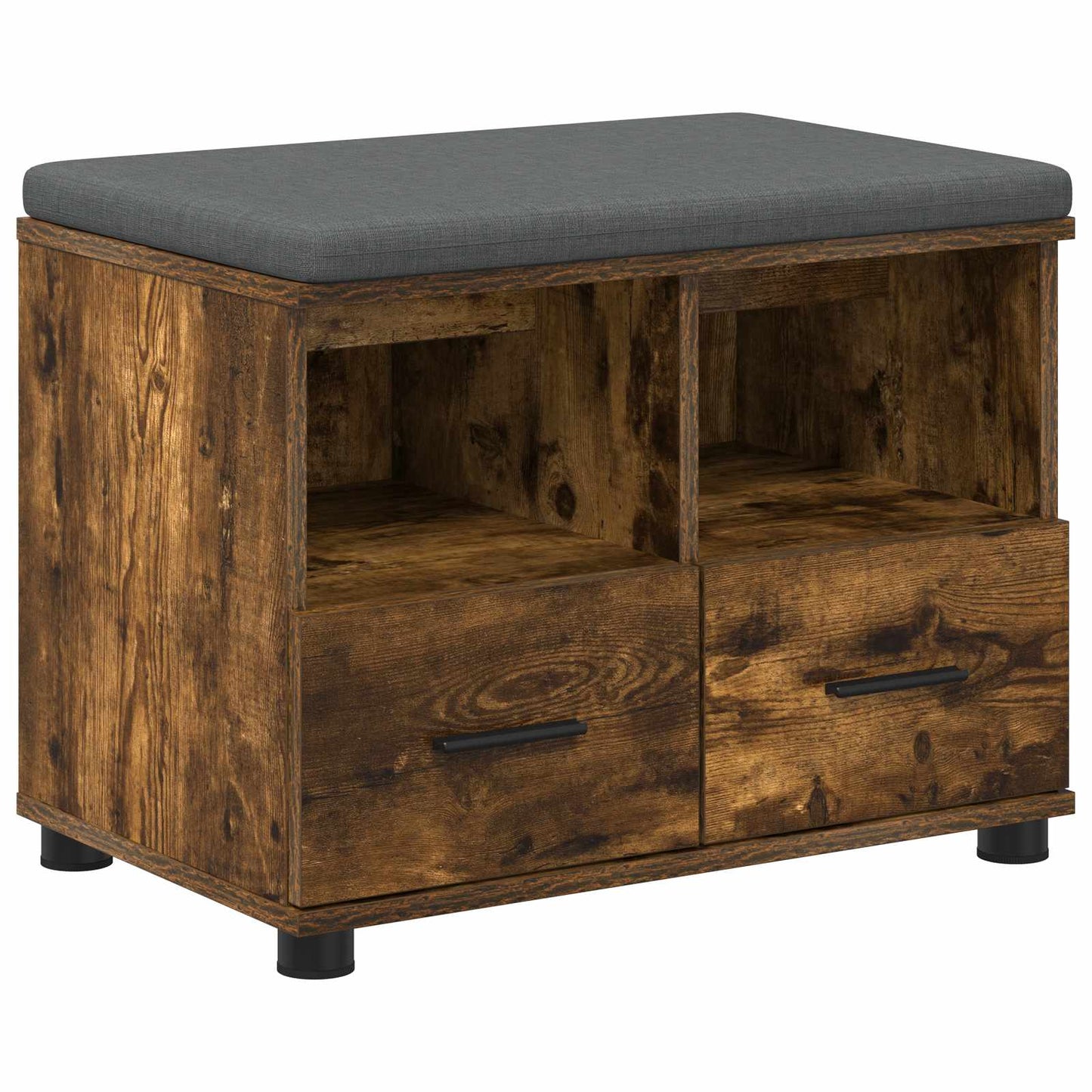 vidaXL Παγκάκι Χαλωρίου με μαξιλάρι Καπνιστό Δρύς 60 x 38 x 46 εκ