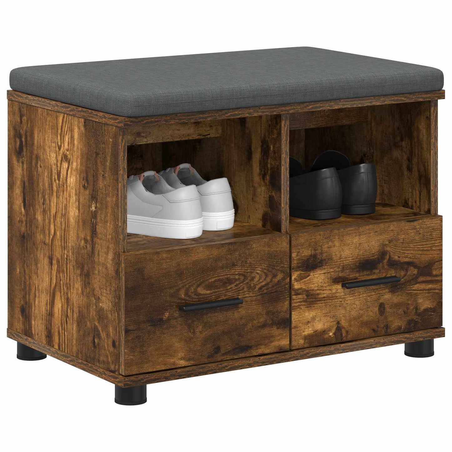 vidaXL Παγκάκι Χαλωρίου με μαξιλάρι Καπνιστό Δρύς 60 x 38 x 46 εκ