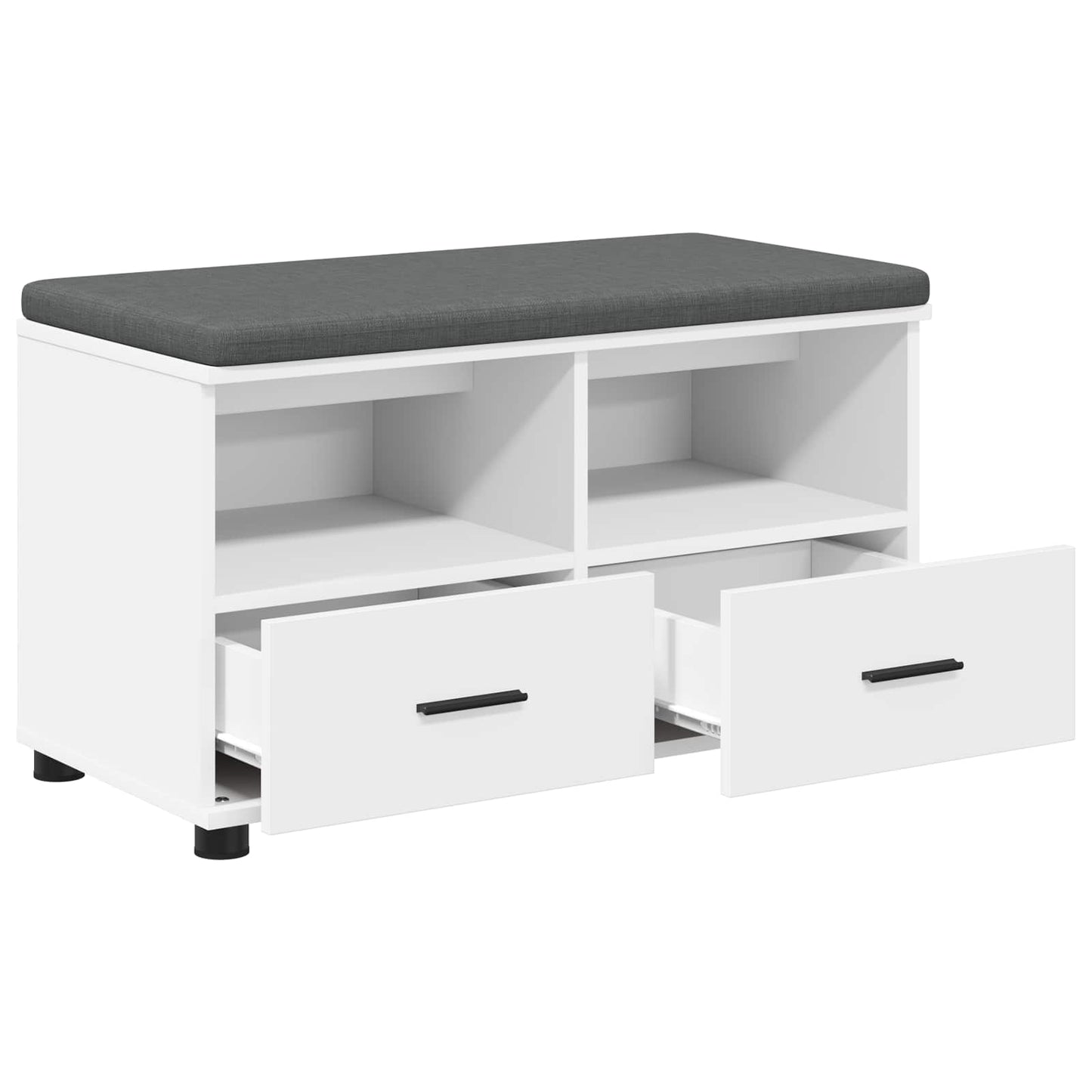 vidaXL Παγκάκι Χαλωρίου με μαξιλάρι με συρτάρι Λευκό 80 x 38 x 46 εκ