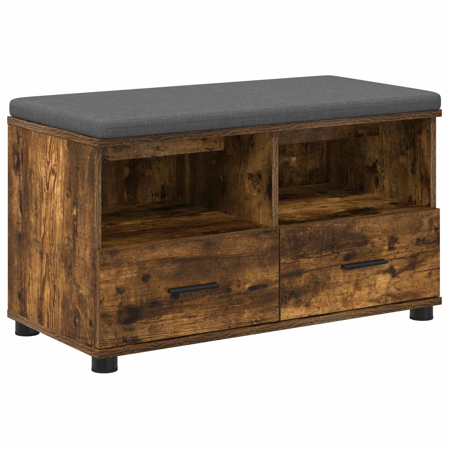 vidaXL Παγκάκι Χαλωρίου με μαξιλάρι Καπνιστό Δρύς 80 x 38 x 46 εκ