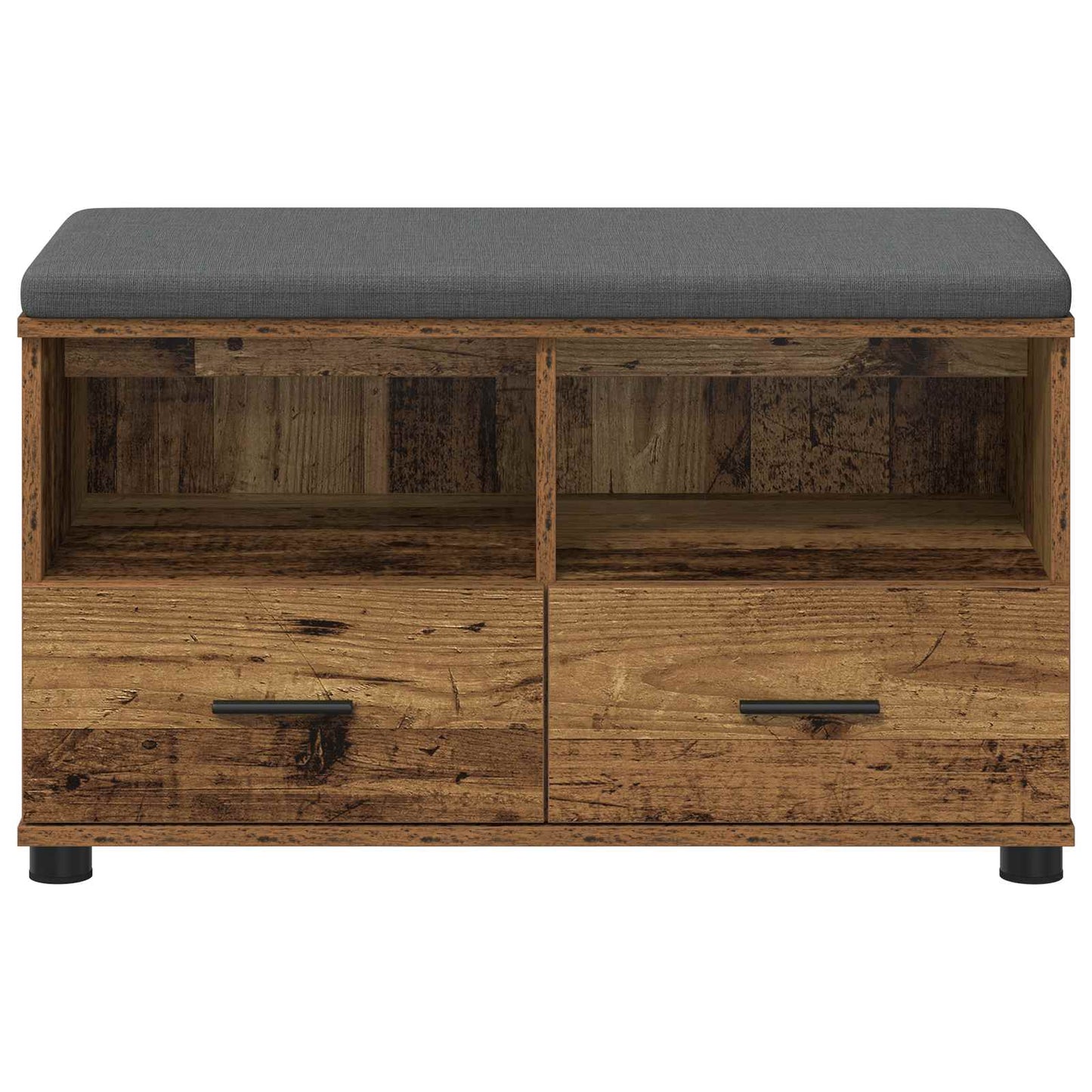 vidaXL Παγκάκι Χαλωρίου με μαξιλάρι Παλιό ξύλο 80 x 38 x 46 εκ