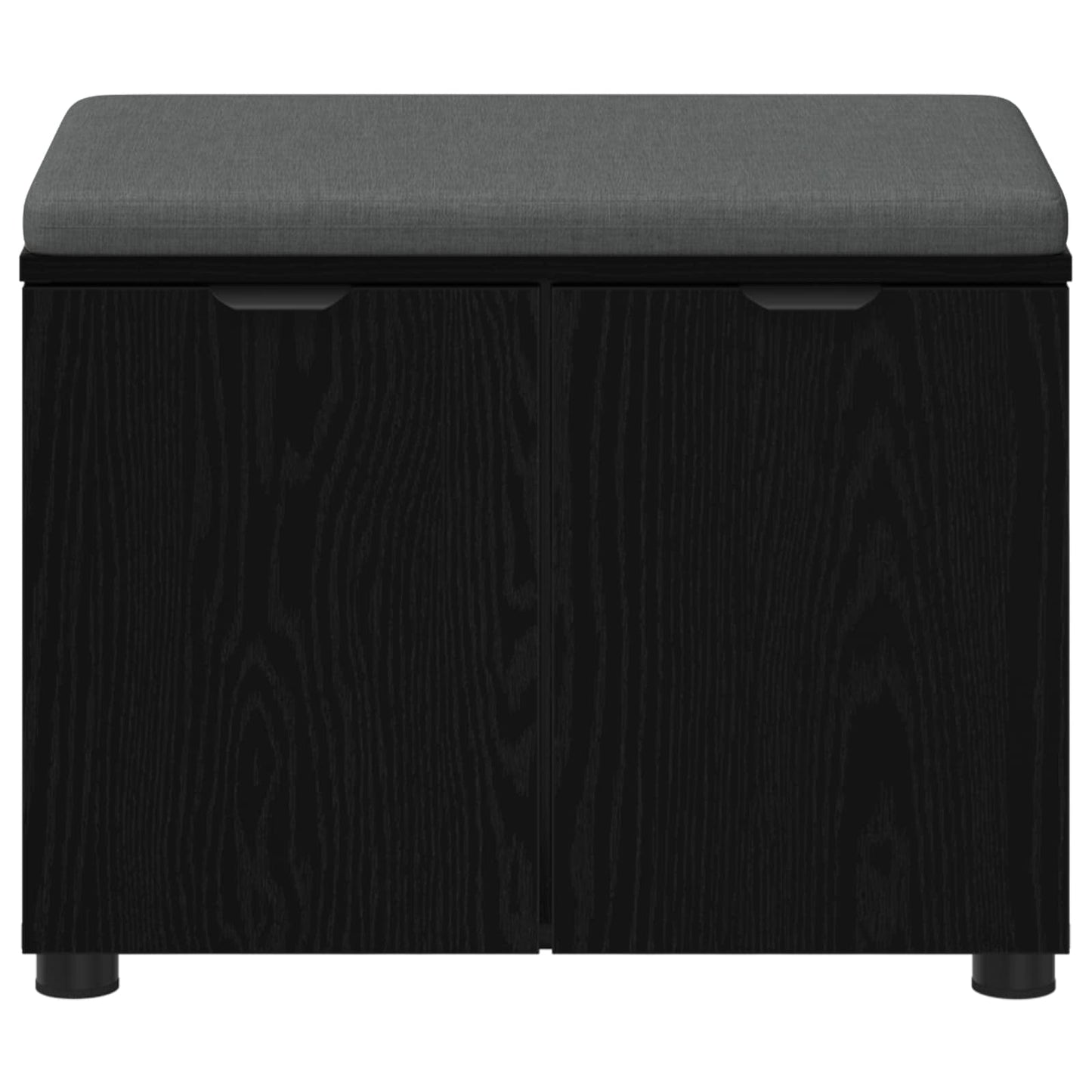 vidaXL Παγκάκι Χαλωρίου με μαξιλάρι Μαύρη Οξυά 60 x 38 x 46 εκ