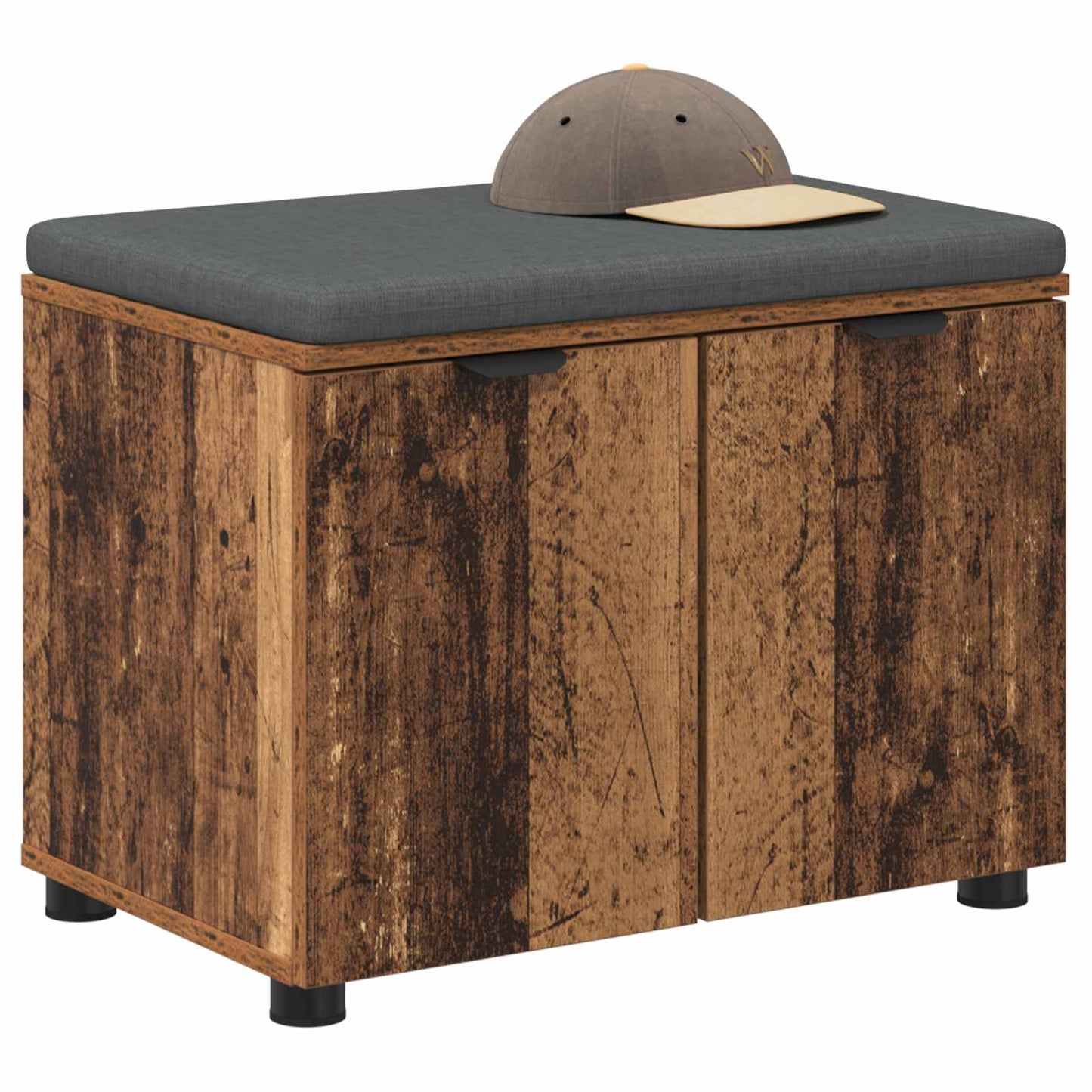 vidaXL Παγκάκι Χαλωρίου με μαξιλάρι Παλιό ξύλο 60 x 38 x 46 εκ