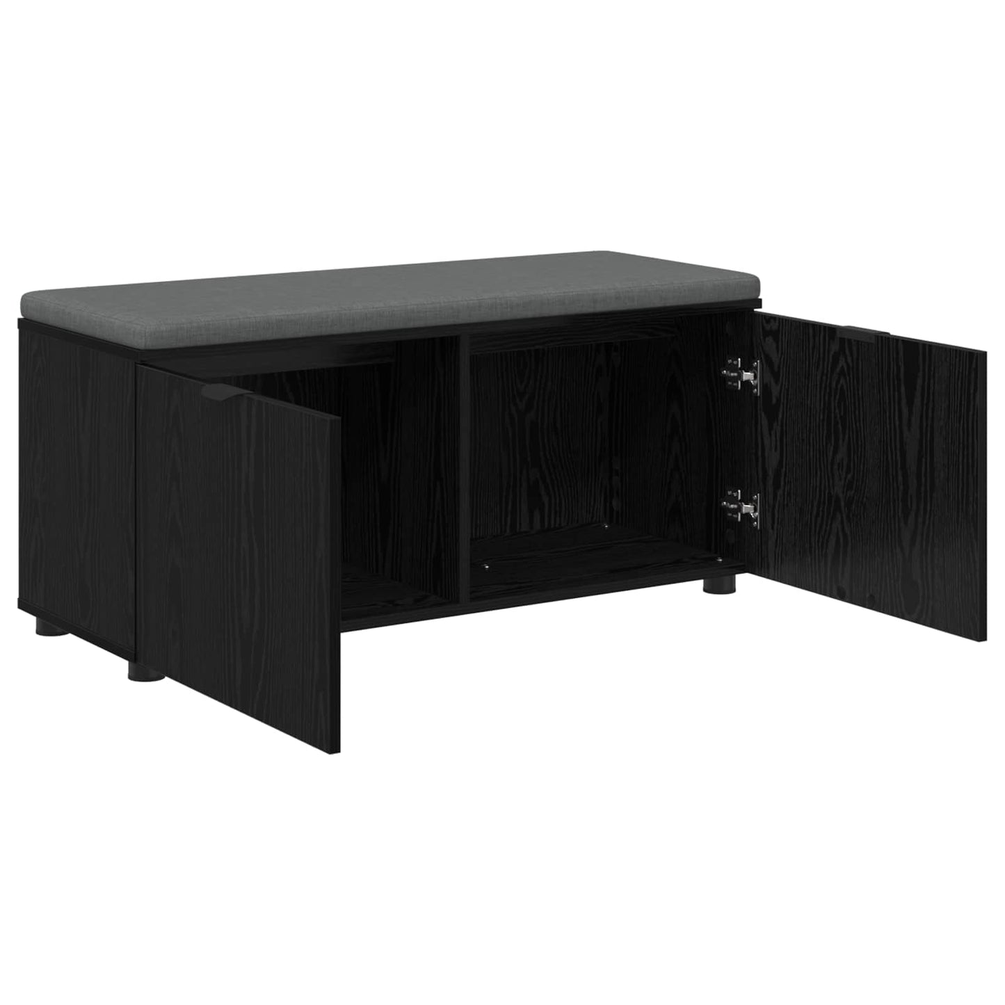 vidaXL Παγκάκι Χαλωρίου με μαξιλάρι Μαύρη Οξυά 100 x 38 x 46 εκ