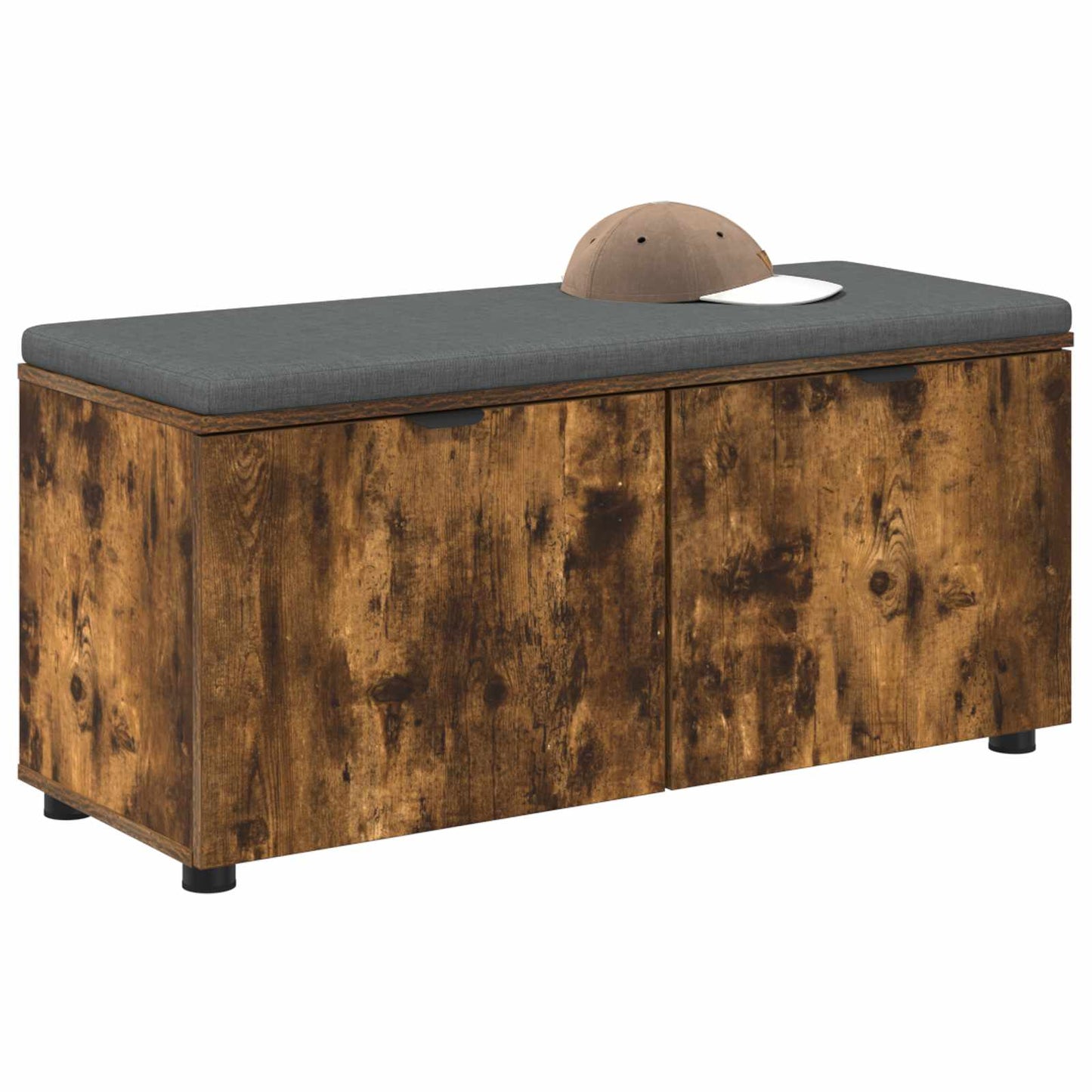 vidaXL Παγκάκι Χαλωρίου με μαξιλάρι Καπνιστό Δρύς 100 x 38 x 46 εκ