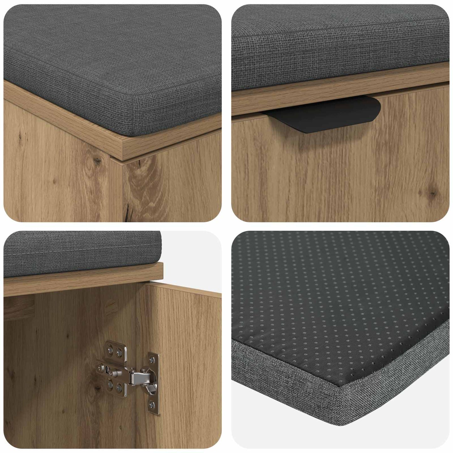 vidaXL Παγκάκι Χαλωρίου με μαξιλάρι Artisan Oak 100 x 38 x 46 εκ