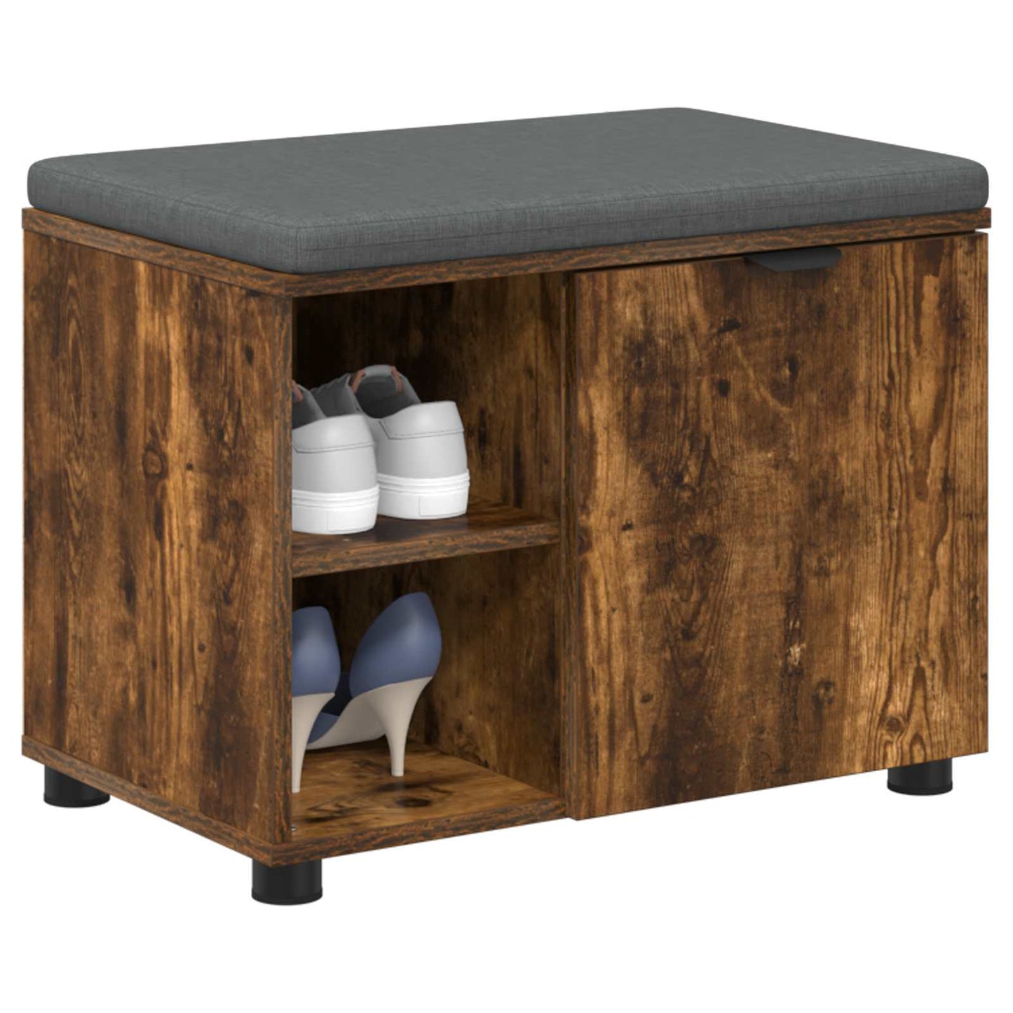 vidaXL Παγκάκι Χαλωρίου με μαξιλάρι Καπνιστό Δρύς 60 x 38 x 46 εκ