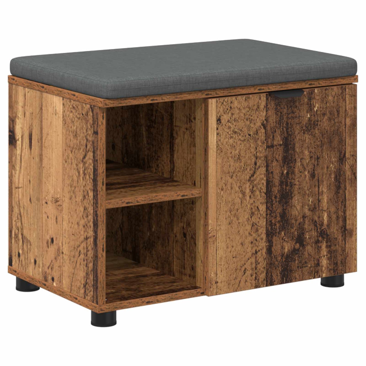 vidaXL Παγκάκι Χαλωρίου με μαξιλάρι Παλιό ξύλο 60 x 38 x 46 εκ