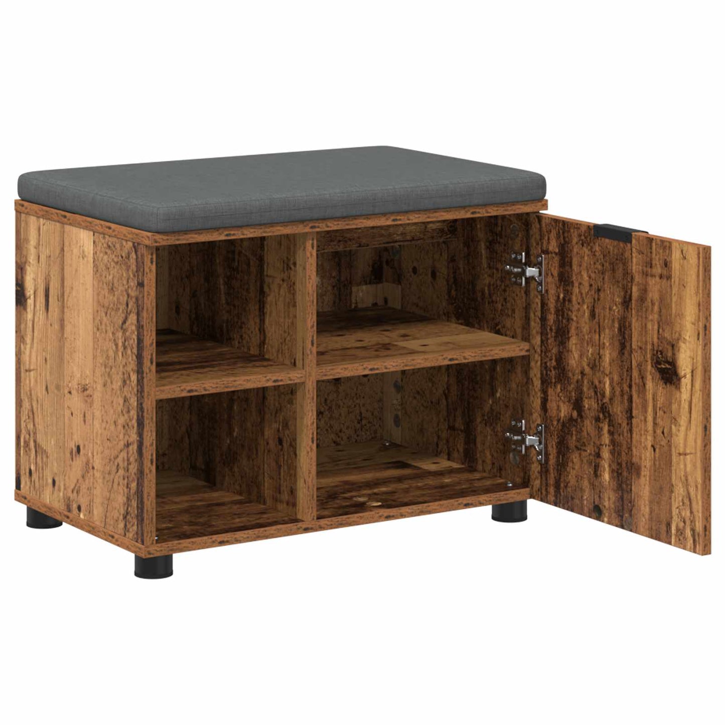 vidaXL Παγκάκι Χαλωρίου με μαξιλάρι Παλιό ξύλο 60 x 38 x 46 εκ