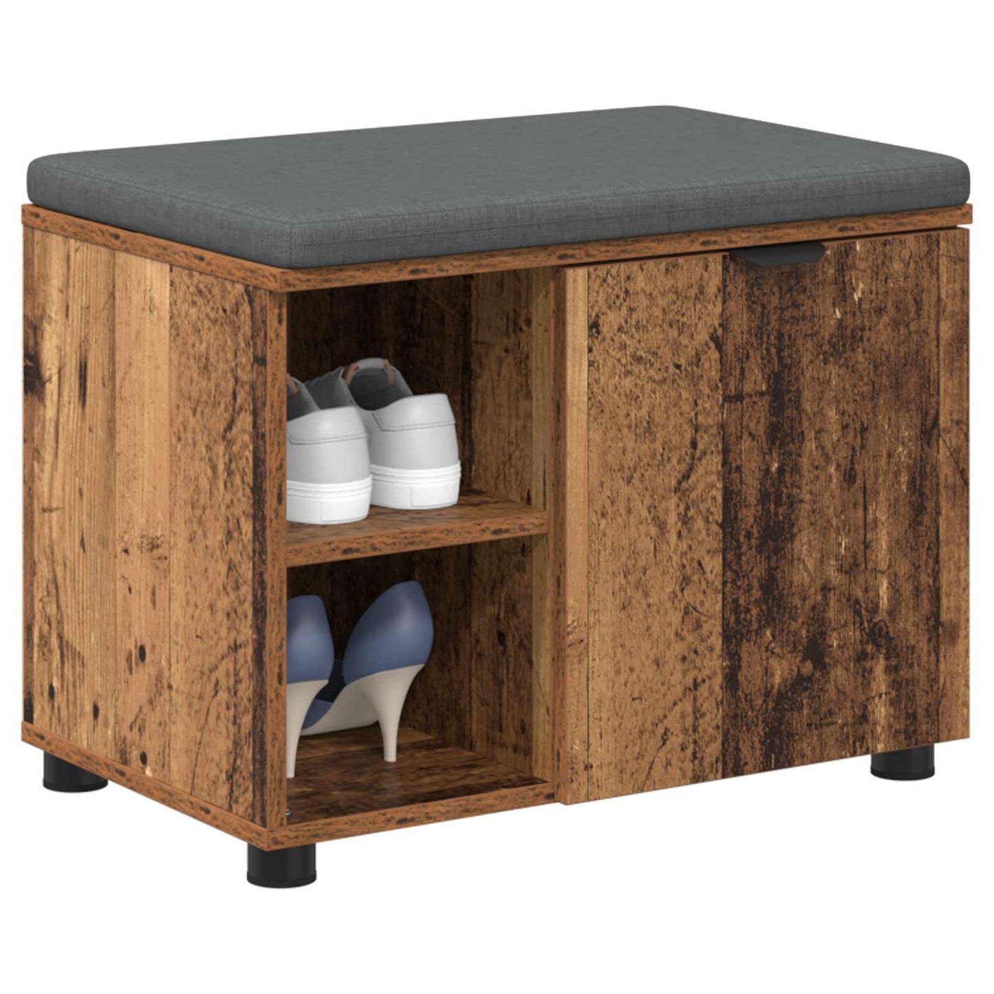 vidaXL Παγκάκι Χαλωρίου με μαξιλάρι Παλιό ξύλο 60 x 38 x 46 εκ