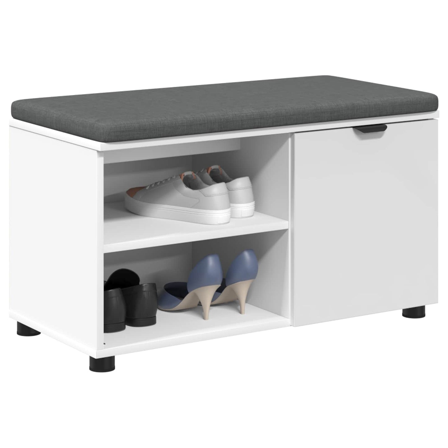 vidaXL Παγκάκι Χαλωρίου με μαξιλάρι Μονόχρωμο Λευκό 80 x 38 x 46 εκ