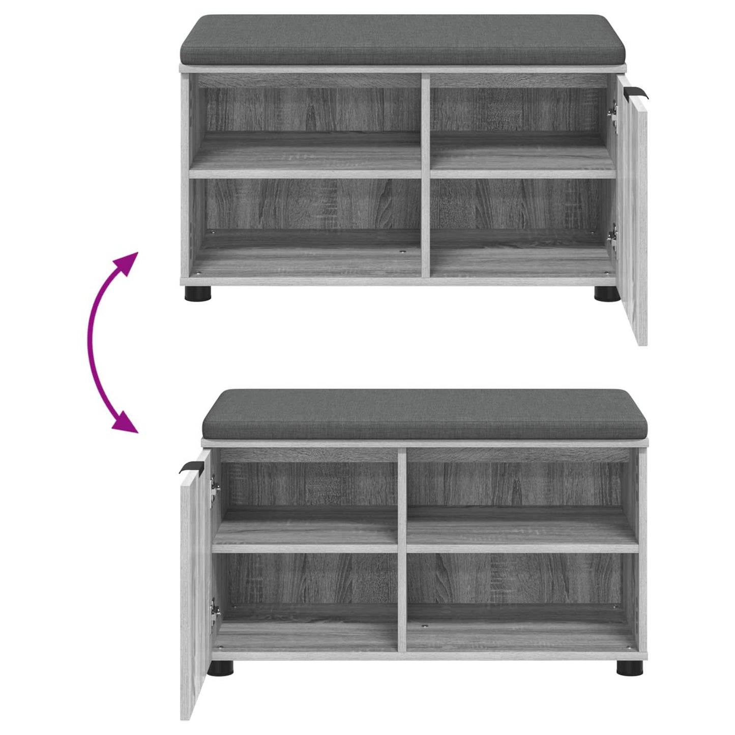 vidaXL Παγκάκι Χαλωρίου με μαξιλάρι Γκρίζο Σονομα 80 x 38 x 46 εκ