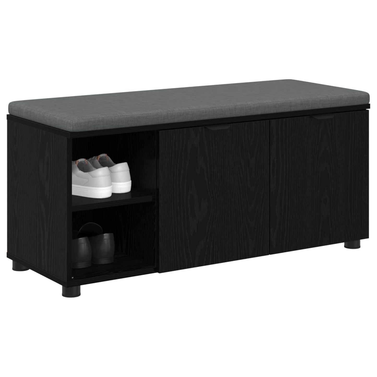 vidaXL Παγκάκι Χαλωρίου με μαξιλάρι Μαύρη Οξυά 100 x 38 x 46 εκ