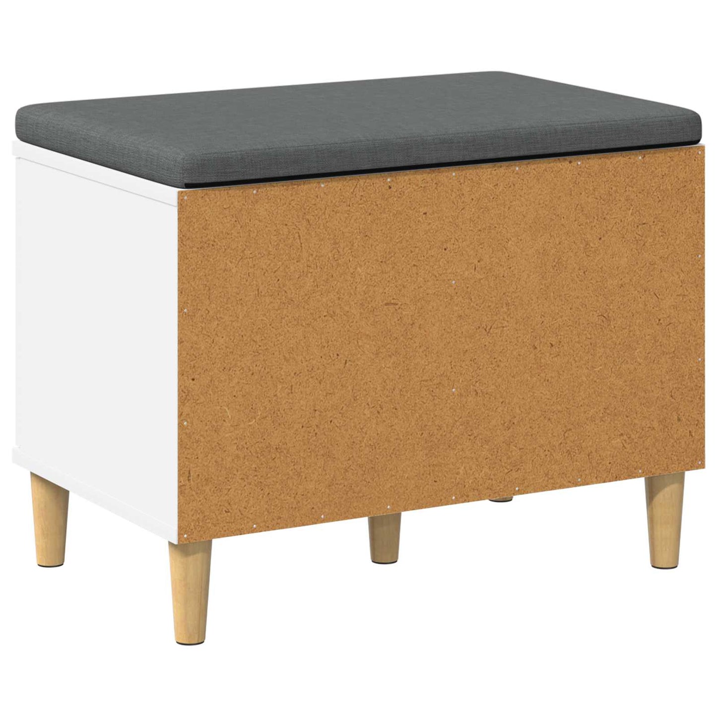 vidaXL Παγκάκι Χαλωρίου με μαξιλάρι με πόρτα Λευκό 60 x 38 x 46 εκ