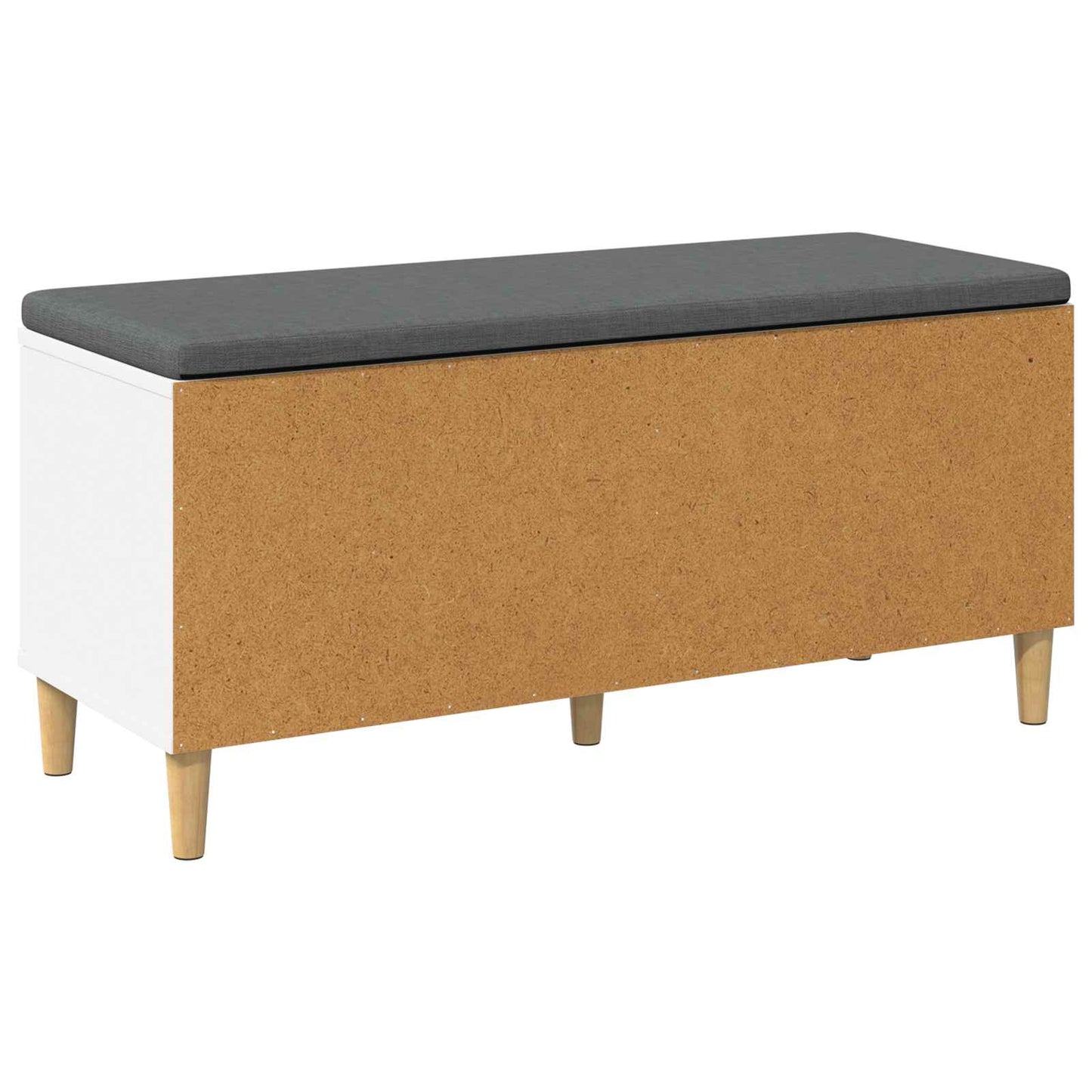 vidaXL Παγκάκι Χαλωρίου με μαξιλάρι με πόρτα Λευκό 60 x 38 x 46 εκ