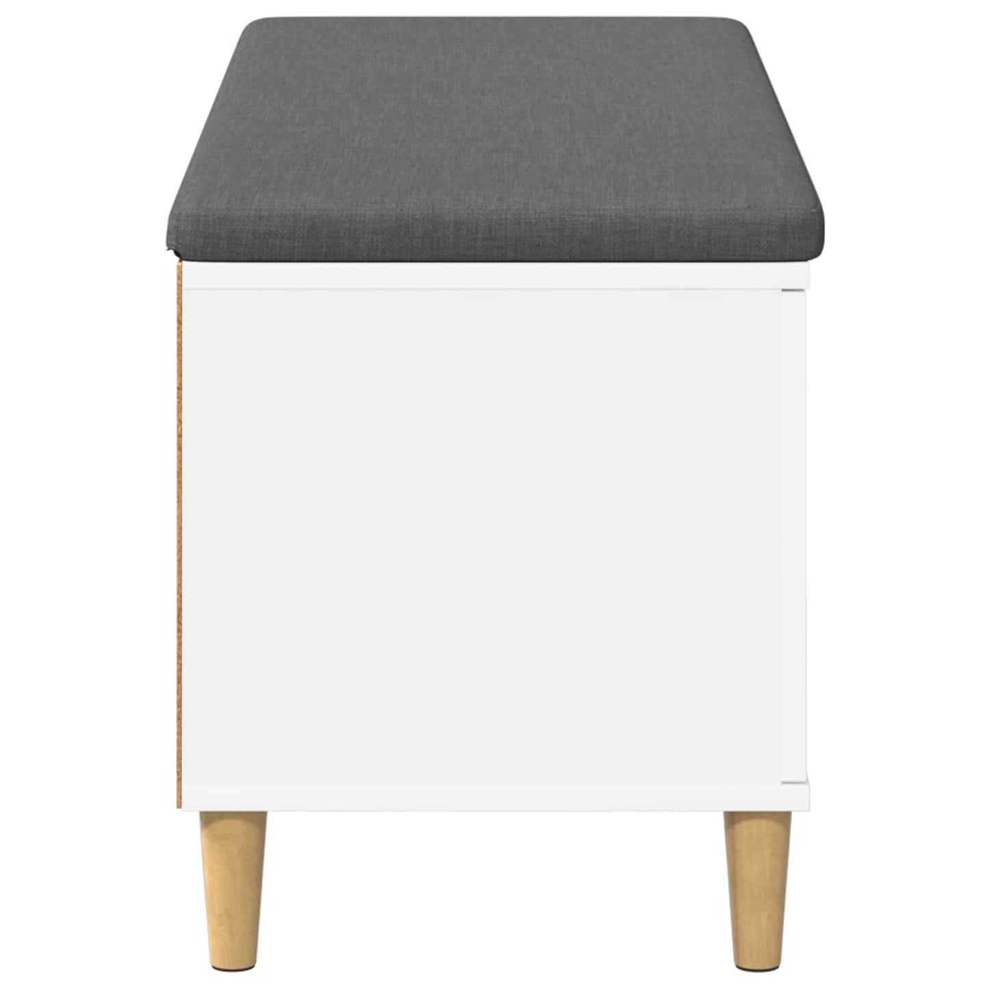 vidaXL Παγκάκι Χαλωρίου με μαξιλάρι με πόρτα Λευκό 60 x 38 x 46 εκ