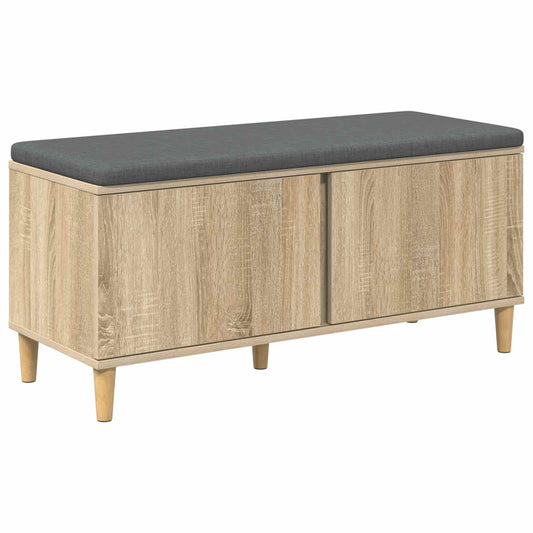 vidaXL Παγκάκι Χαλωρίου με μαξιλάρι Δρύς Sonoma 100 x 38 x 46 εκ