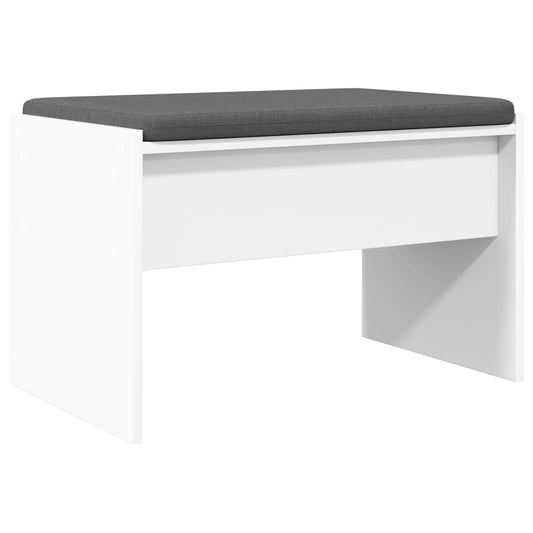vidaXL Παγκάκι Χαλωρίου με μαξιλάρι Λευκό 63 x 38 x 40 εκ