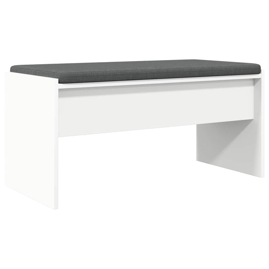 vidaXL Παγκάκι Χαλωρίου με μαξιλάρι Λευκό 83 x 38 x 40 εκ