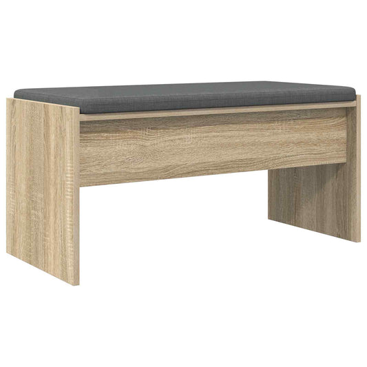 vidaXL Παγκάκι Χαλωρίου με μαξιλάρι Δρύς Sonoma 83 x 38 x 40 εκ