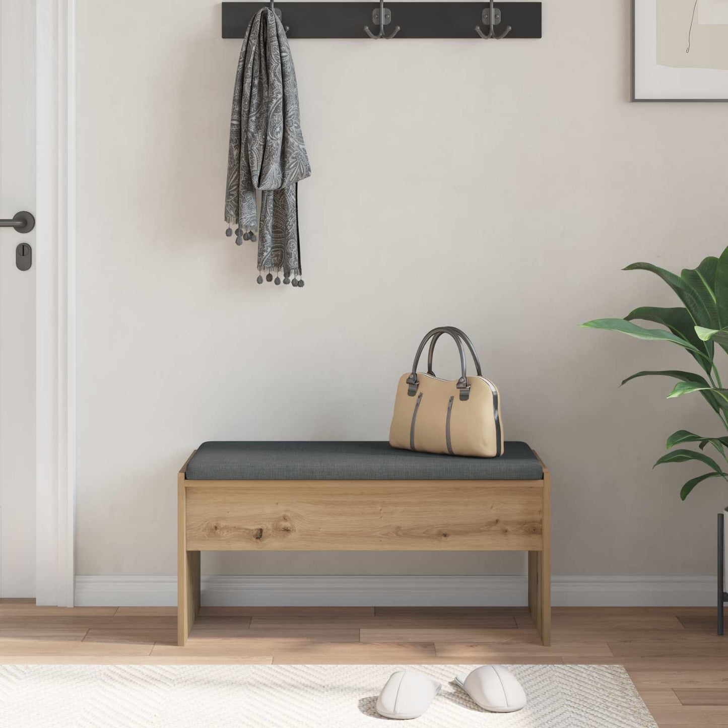 vidaXL Παγκάκι Χαλωρίου με μαξιλάρι Artisan Oak 83 x 38 x 40 εκ