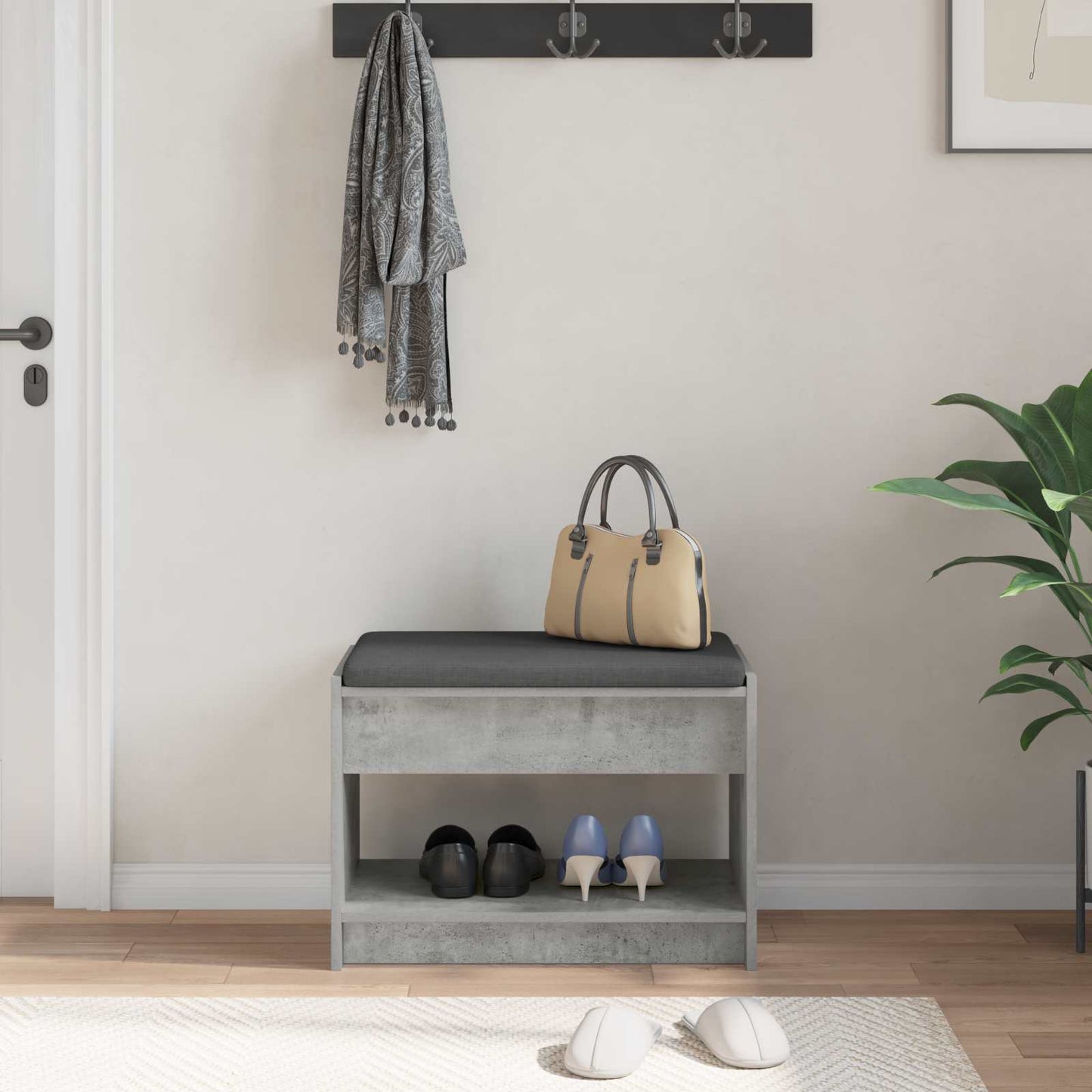 vidaXL Παγκάκι Χαλωρίου Σκυρόχρωμο Γκρι 63 x 38 x 45 εκ