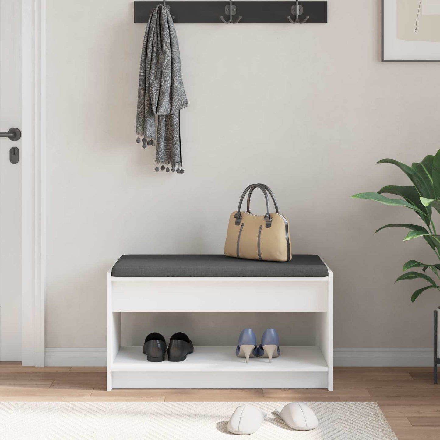 vidaXL Παγκάκι Χαλωρίου Λευκός 83 x 38 x 45 εκ