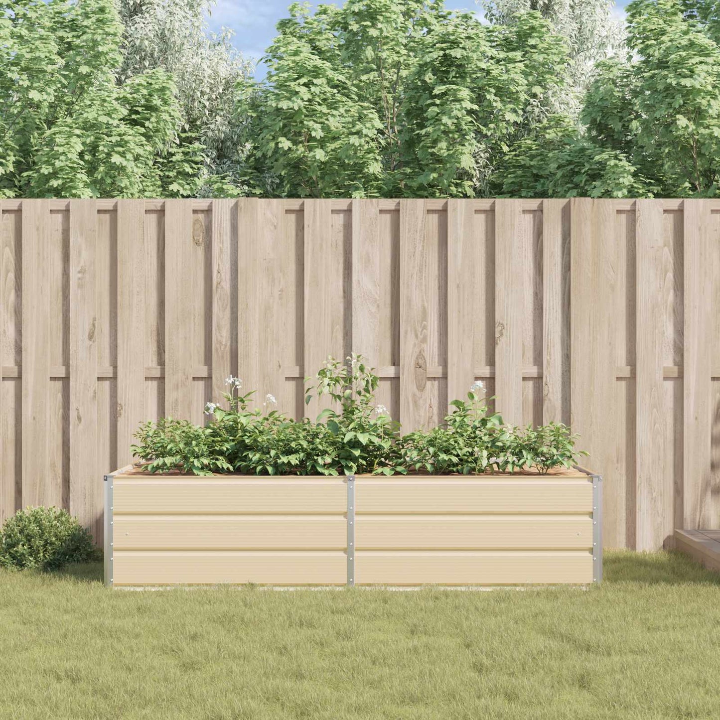 vidaXL Γλάστρα Ελεφαντόδοντο 195 x 100 x 45 εκ Επικαλυμμένος Χάλυβας