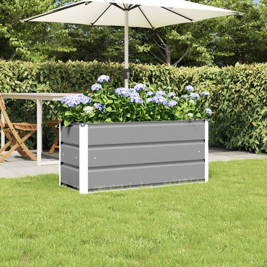 vidaXL Γλάστρα Ανοιχτό γκρι 100 x 40 x 45 cm Ατσάλι