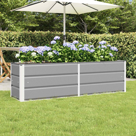 vidaXL Γλάστρα Ανοιχτό γκρι 160 x 40 x 45 cm Ατσάλι
