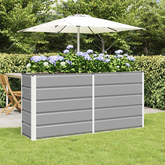 vidaXL Γλάστρα Ανοιχτό γκρι 160 x 40 x 75 εκ. Ατσάλι