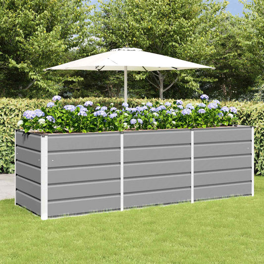 vidaXL Γλάστρα Ανοιχτό γκρι 240 x 80 x 75 εκ. Ατσάλι