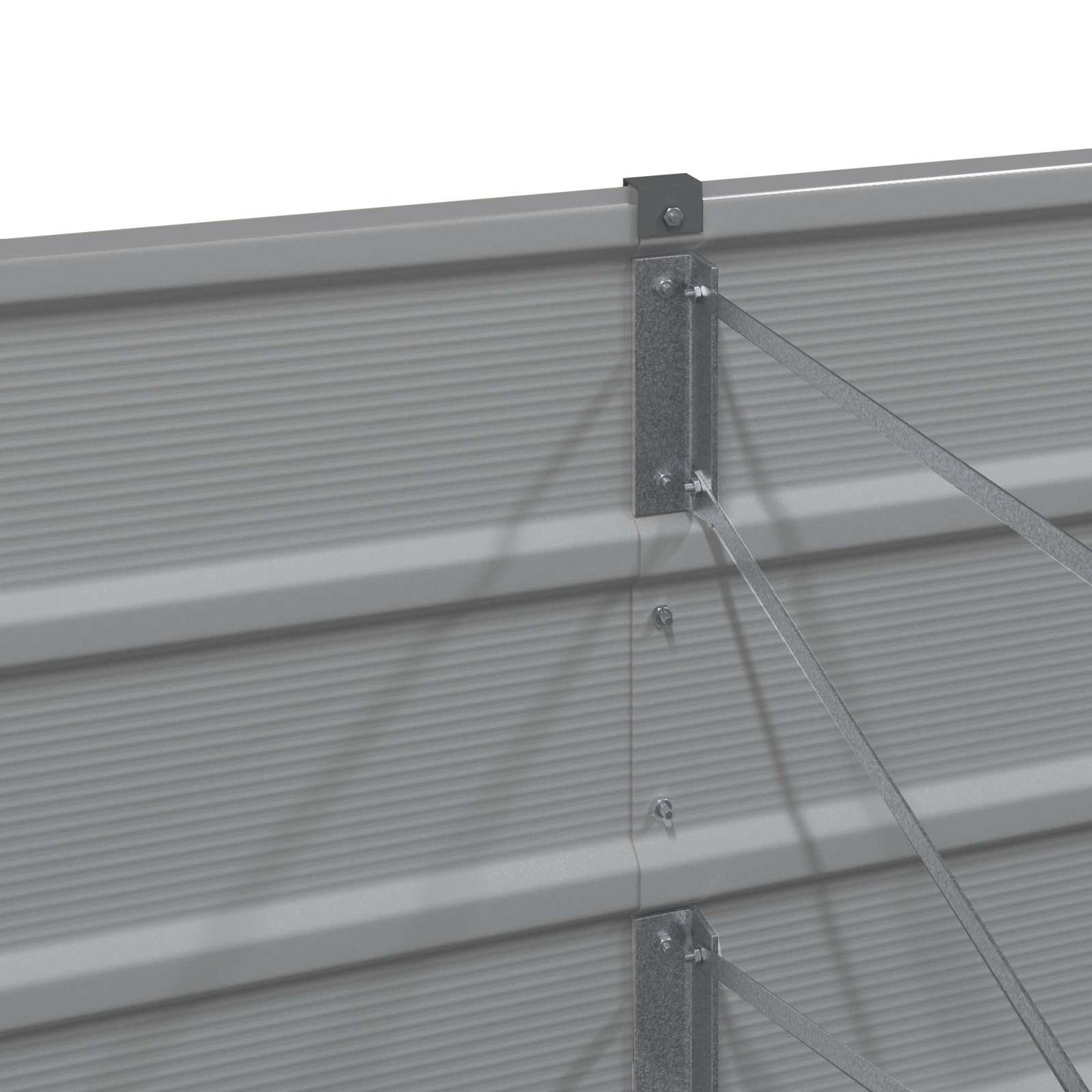 vidaXL Γλάστρα Ανοιχτό γκρι 320 x 80 x 45 cm Ατσάλι