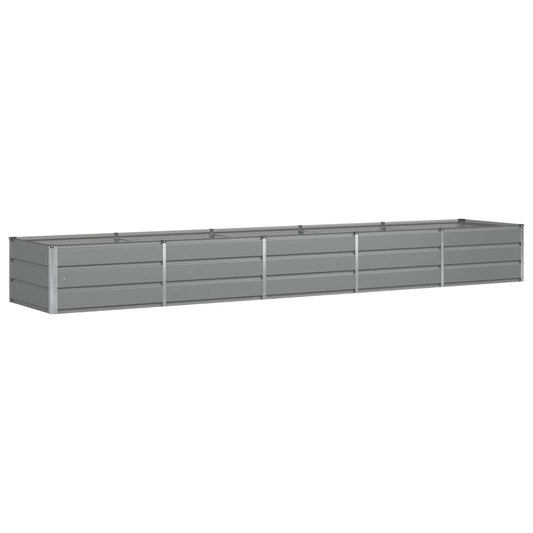 vidaXL Γλάστρα Ανοιχτό γκρι 400 x 80 x 45 cm Ατσάλι