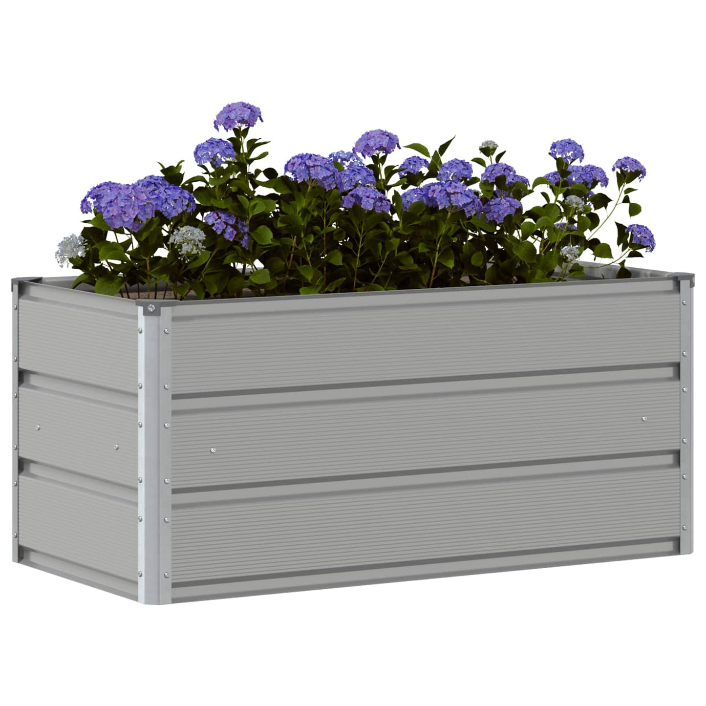 vidaXL Γλάστρα Ανοιχτό γκρι 100 x 50 x 45 cm Επικαλυμμένος Χάλυβας