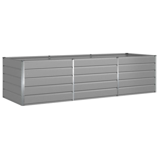 vidaXL Γλάστρα Ανοιχτό γκρι 195 x 100 x 45 εκ Επικαλυμμένος Χάλυβας
