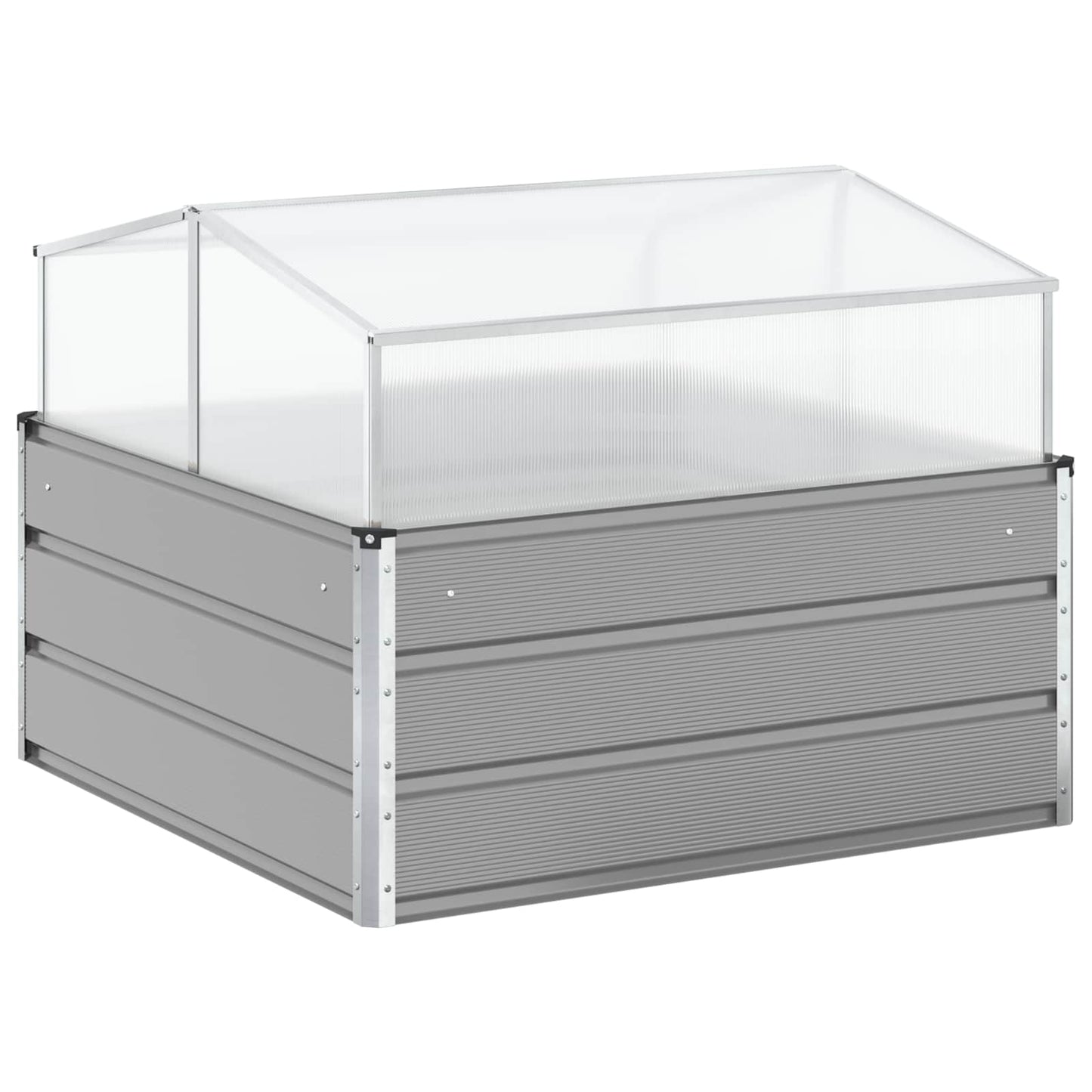 vidaXL Γλάστρα Ανοιχτό γκρι 100 x 100 x 77 cm Επικαλυμμένος Χάλυβας