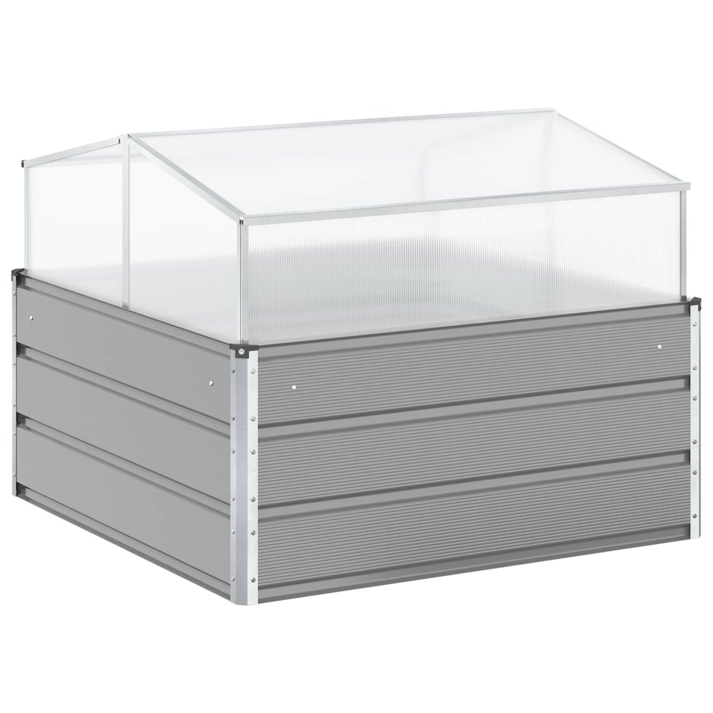 vidaXL Γλάστρα Ανοιχτό γκρι 100 x 100 x 77 cm Επικαλυμμένος Χάλυβας