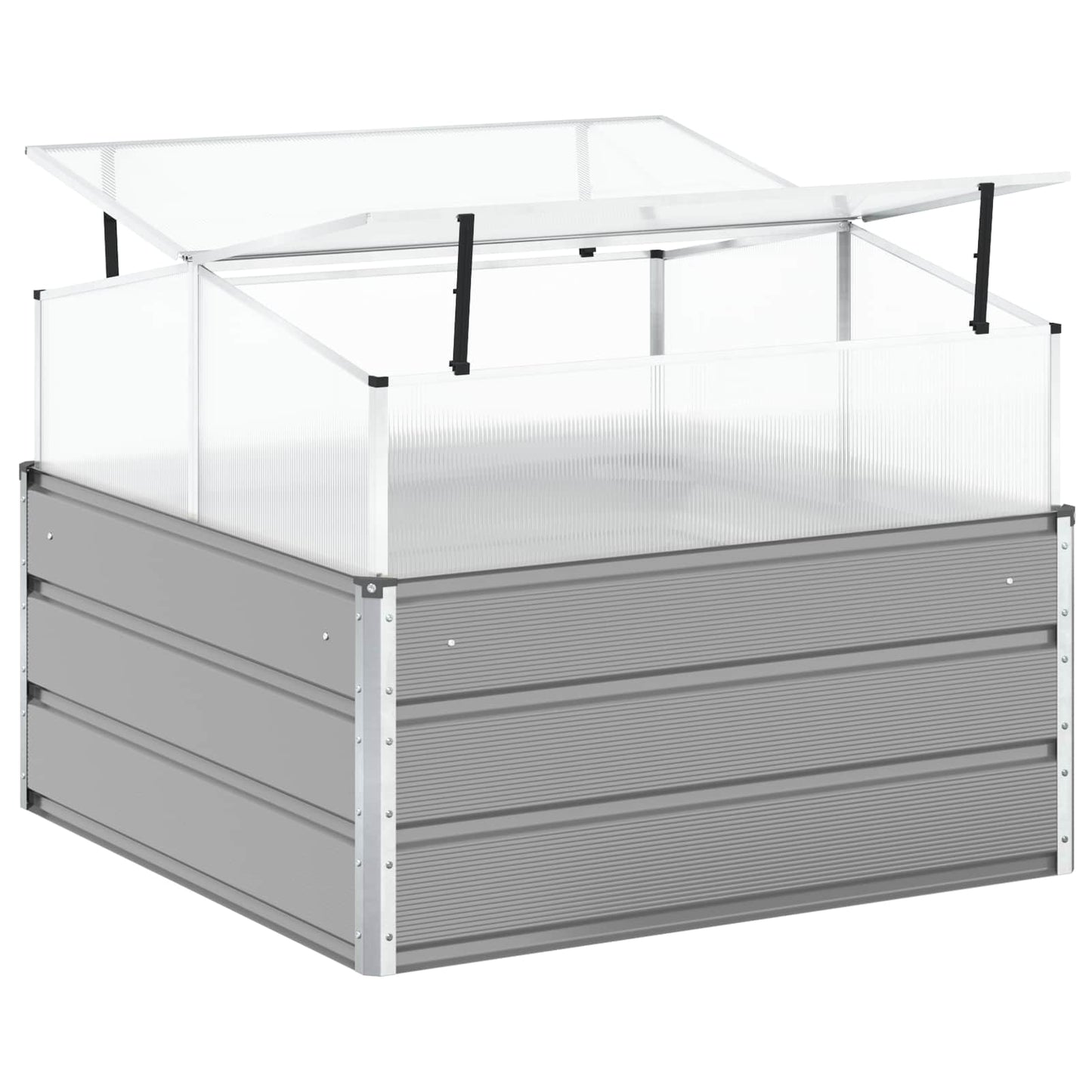 vidaXL Γλάστρα Ανοιχτό γκρι 100 x 100 x 77 cm Επικαλυμμένος Χάλυβας