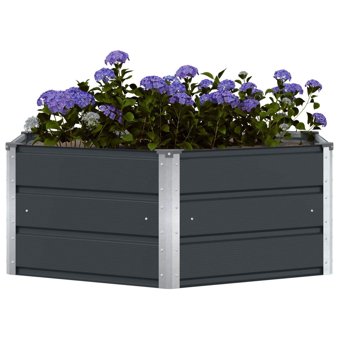 vidaXL Γλάστρα Ανθρακί 129 x 129 x 45 cm Ατσάλι