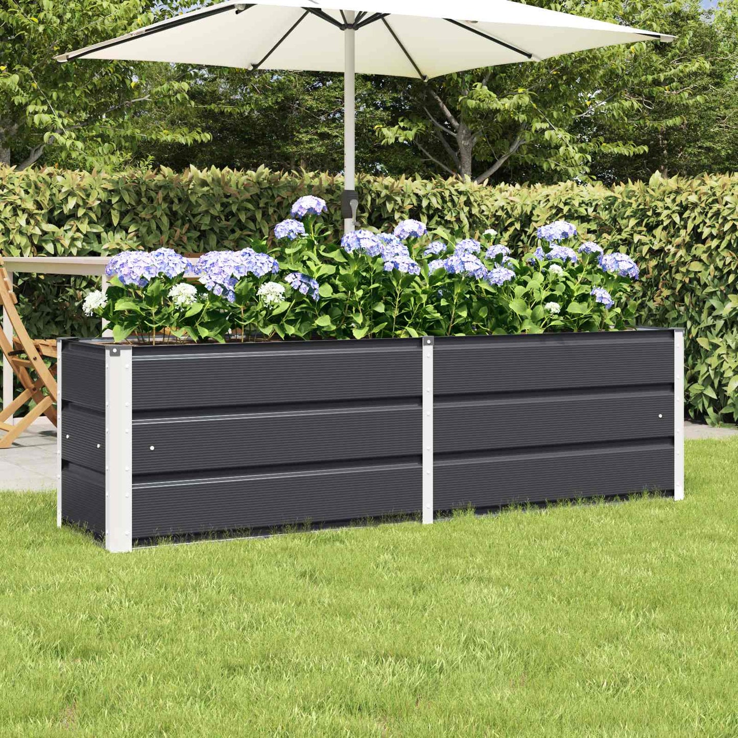 vidaXL Γλάστρα Ανθρακί 160 x 40 x 45 cm Ατσάλι