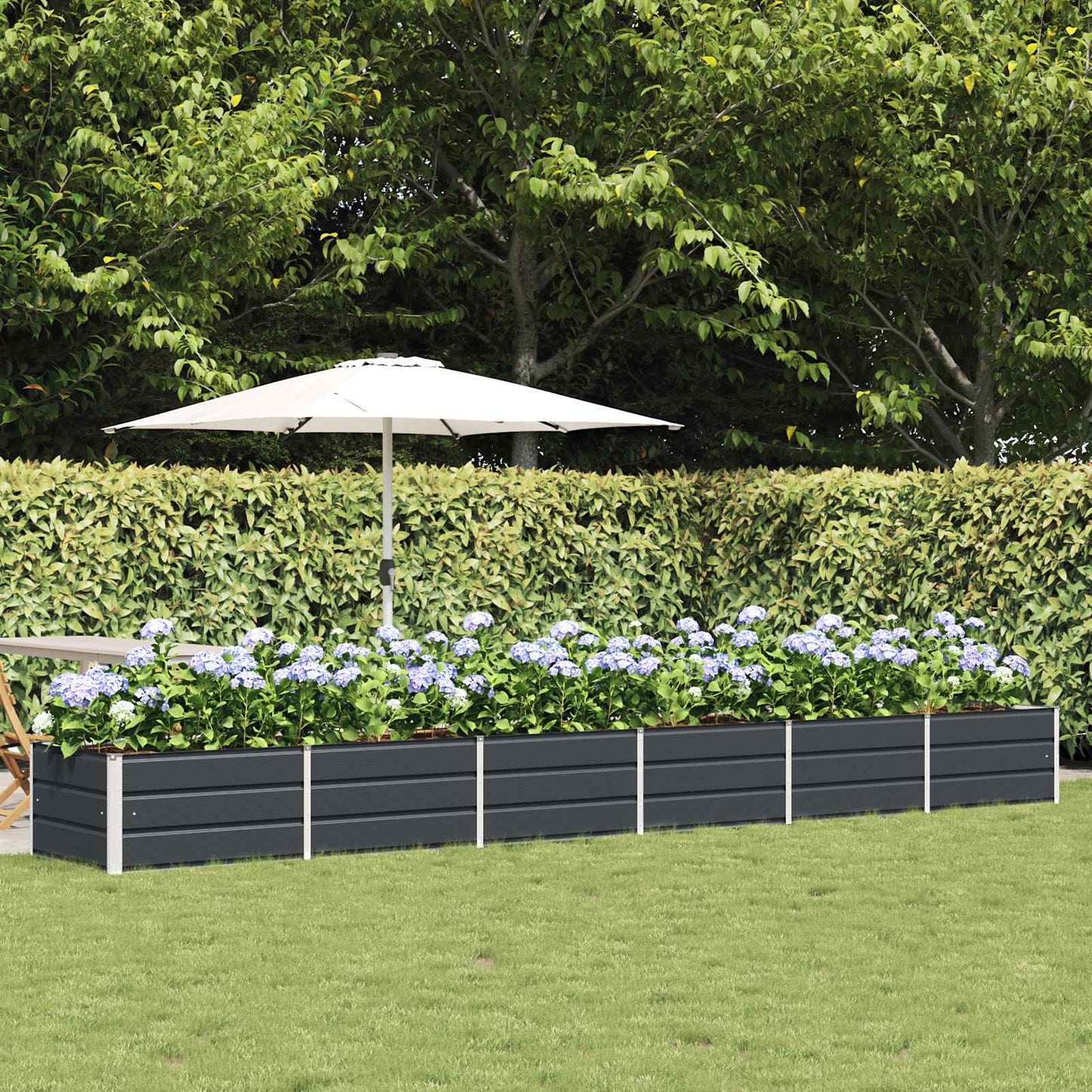 vidaXL Γλάστρα Ανθρακί 480 x 80 x 45 cm Ατσάλι