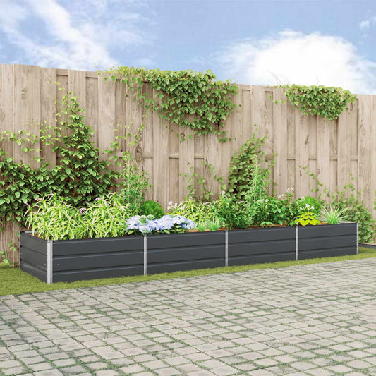 vidaXL Γλάστρα Ανθρακί 385 x 100 x 45 εκ Επικαλυμμένος Χάλυβας