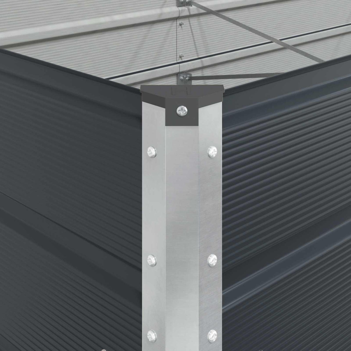 vidaXL Γλάστρα Ανθρακί 195 x 100 x 45 εκ Επικαλυμμένος Χάλυβας