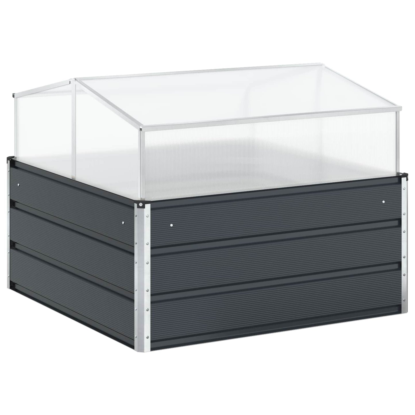 vidaXL Γλάστρα Ανθρακί 100 x 100 x 77 cm Επικαλυμμένος Χάλυβας