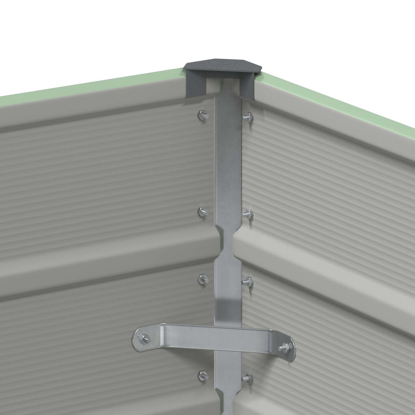 vidaXL Γλάστρα Παστέλ Πράσινο 100 x 100 x 45 cm Ατσάλι