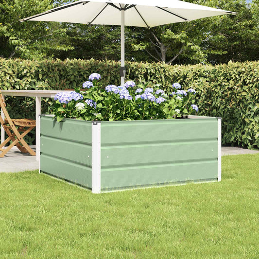 vidaXL Γλάστρα Παστέλ Πράσινο 100 x 100 x 45 cm Ατσάλι