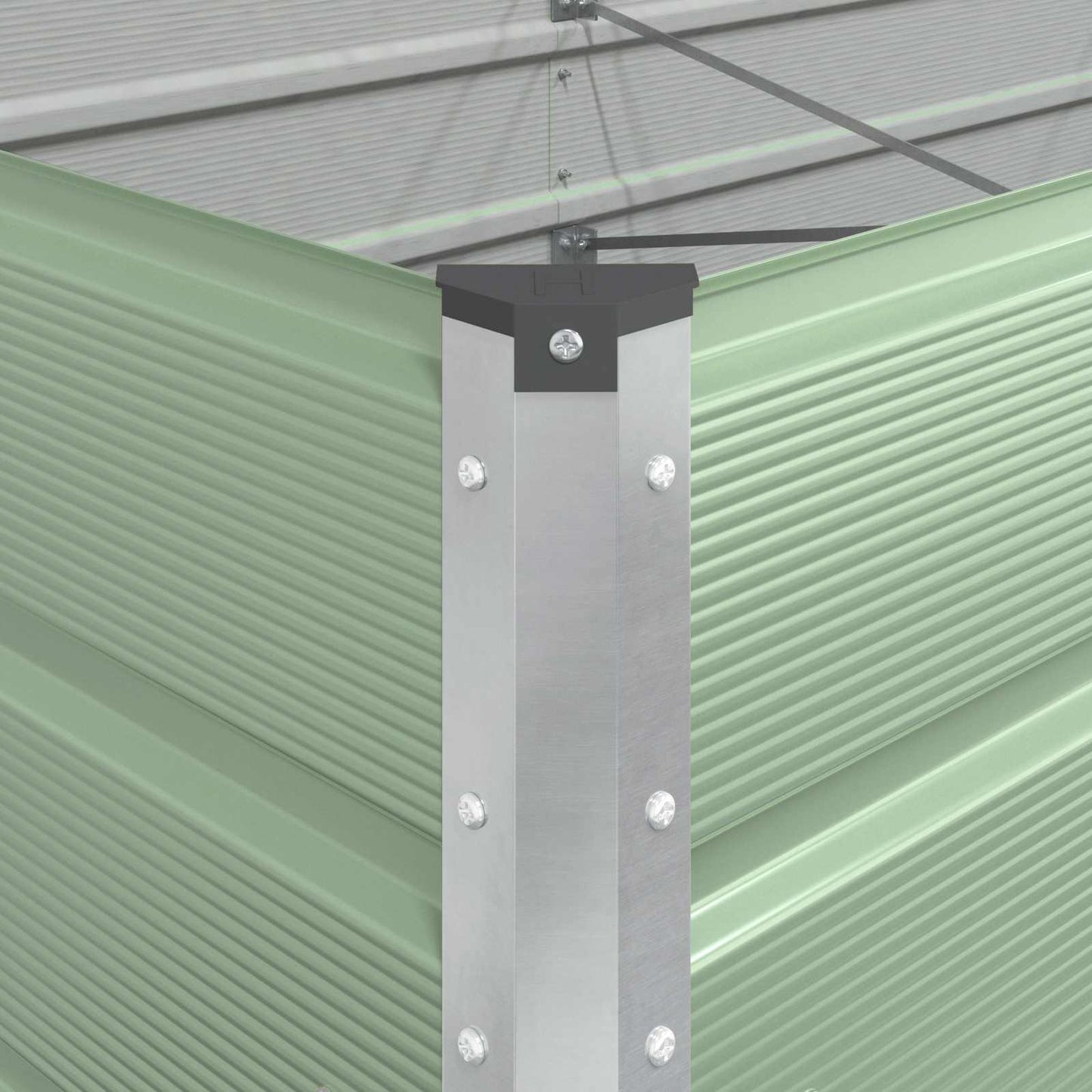 vidaXL Γλάστρα Παστέλ Πράσινο 195 x 100 x 45 εκ Επικαλυμμένος Χάλυβας