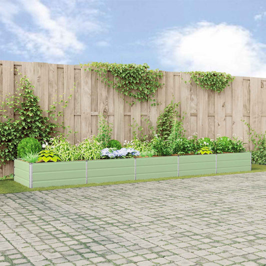 vidaXL Γλάστρα Παστέλ Πράσινο 195 x 100 x 45 εκ Επικαλυμμένος Χάλυβας