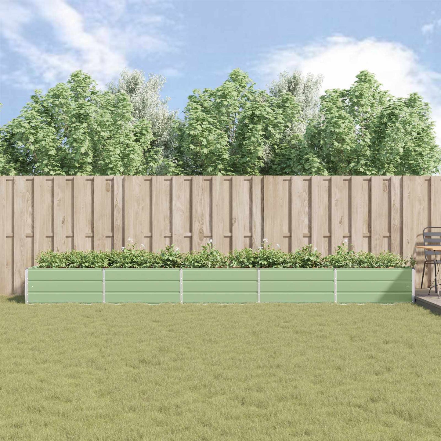 vidaXL Γλάστρα Παστέλ Πράσινο 195 x 100 x 45 εκ Επικαλυμμένος Χάλυβας